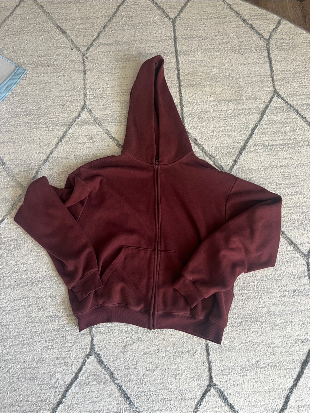 SKIMS Maroon Full-Zip Hoodie
